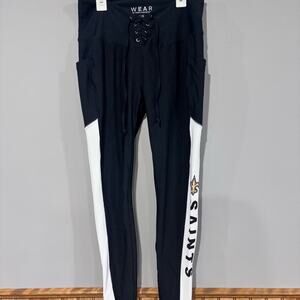 NFL Saints Erin Andrew’s Black and White Saints Leggings